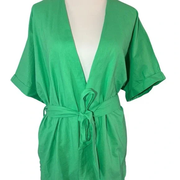 Commense Green Wide Leg Pants with Tie Waist - Picture 5 of 16